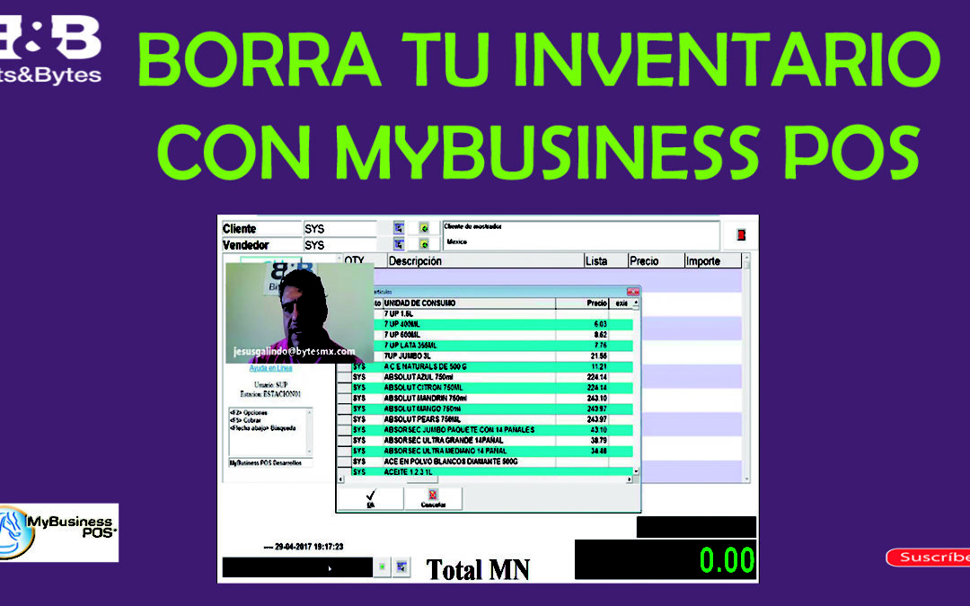 Borrar inventario en MyBusiness POS